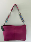 Vanna Luu Pink Leather Shoulder Bag Removable Lockets Strap USA Made