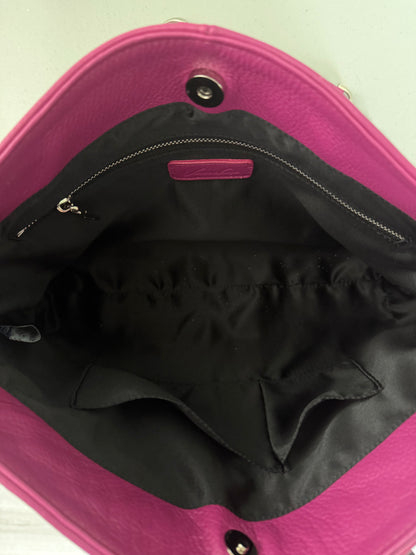 Vanna Luu Pink Leather Shoulder Bag Removable Lockets Strap USA Made