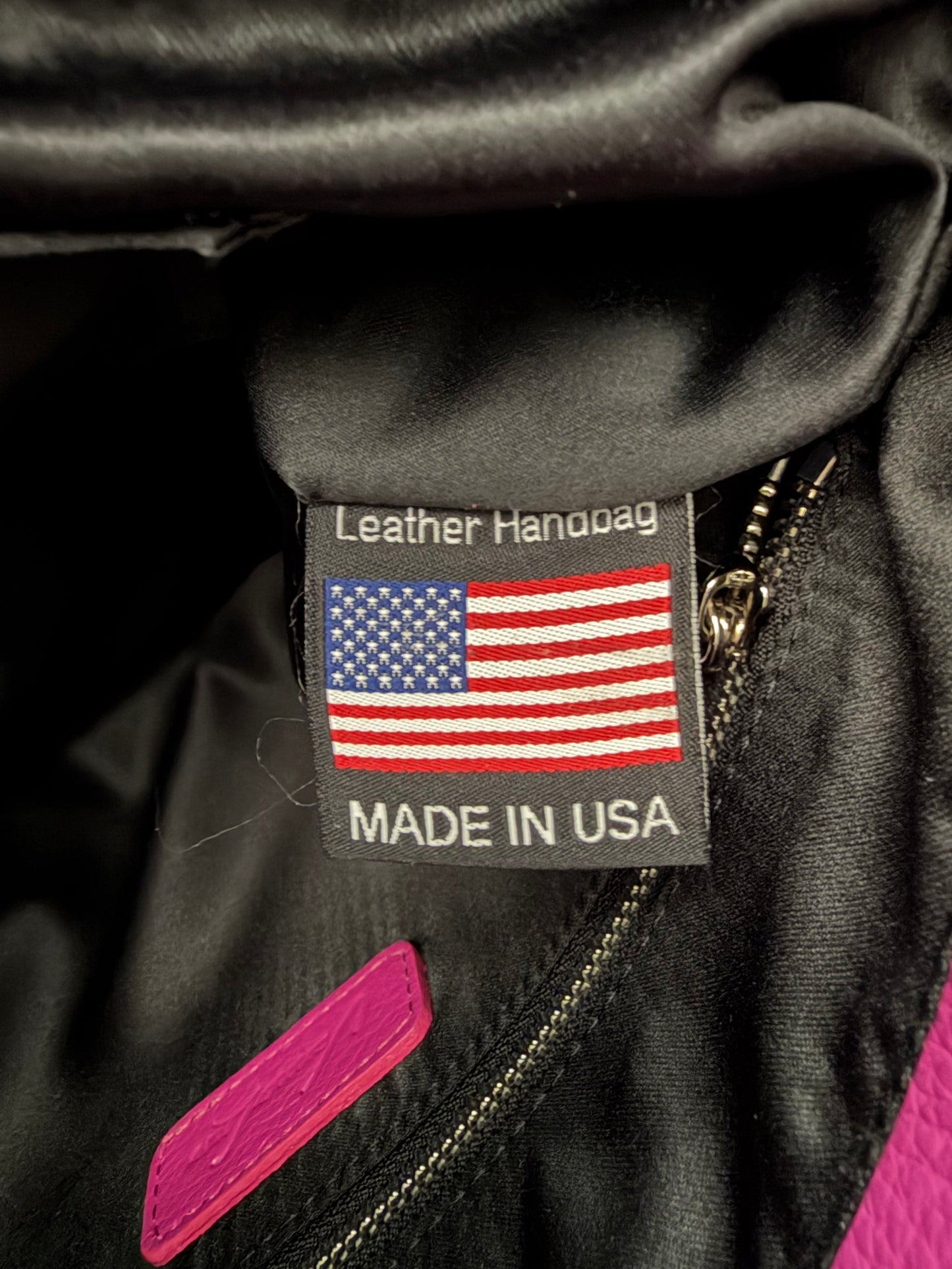 Vanna Luu Pink Leather Tote Bag With Removable Locket Strap- USA Made