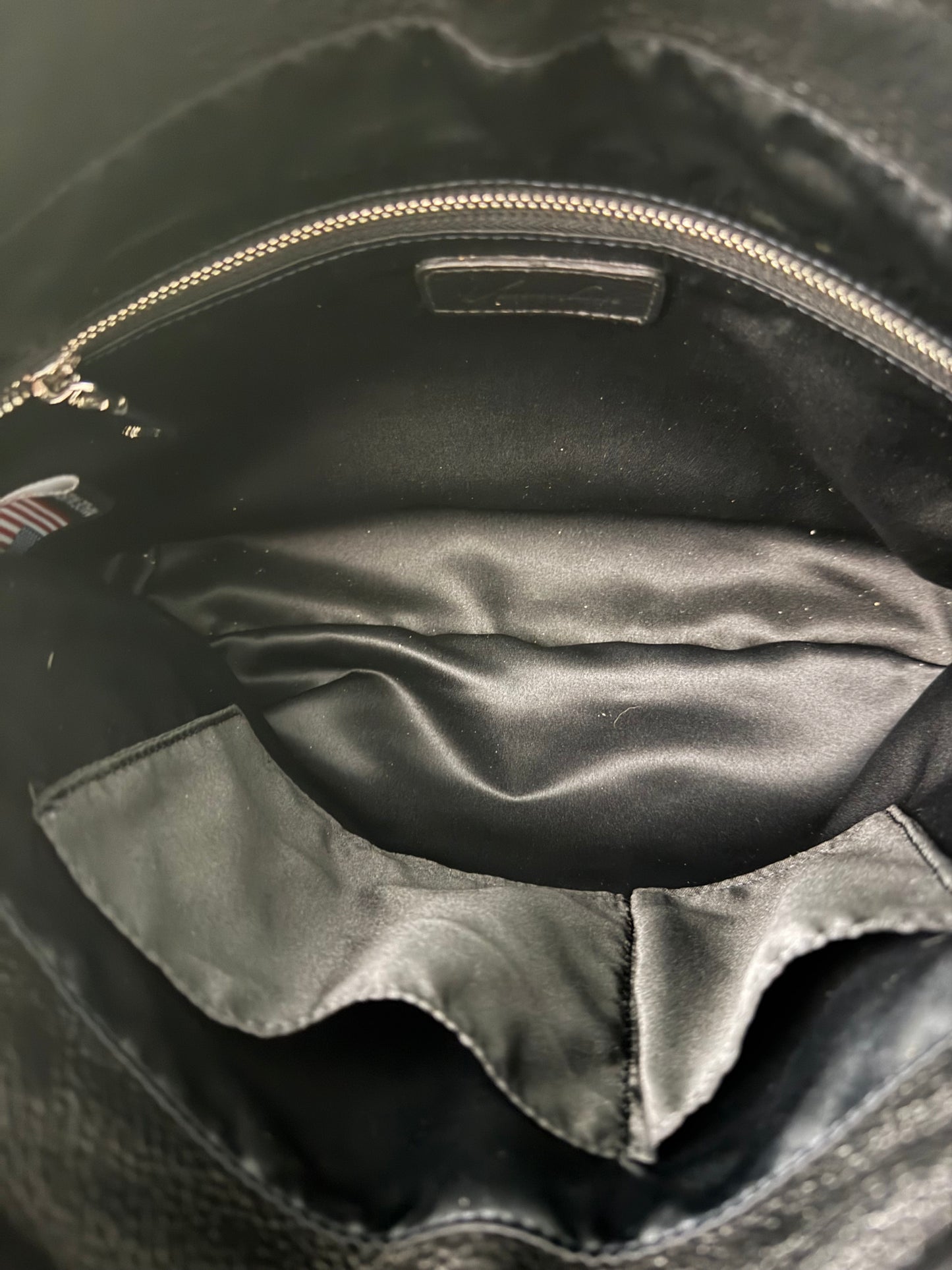 Vanna Luu Black Leather Tote Bag With Removable Locket Strap- USA Made