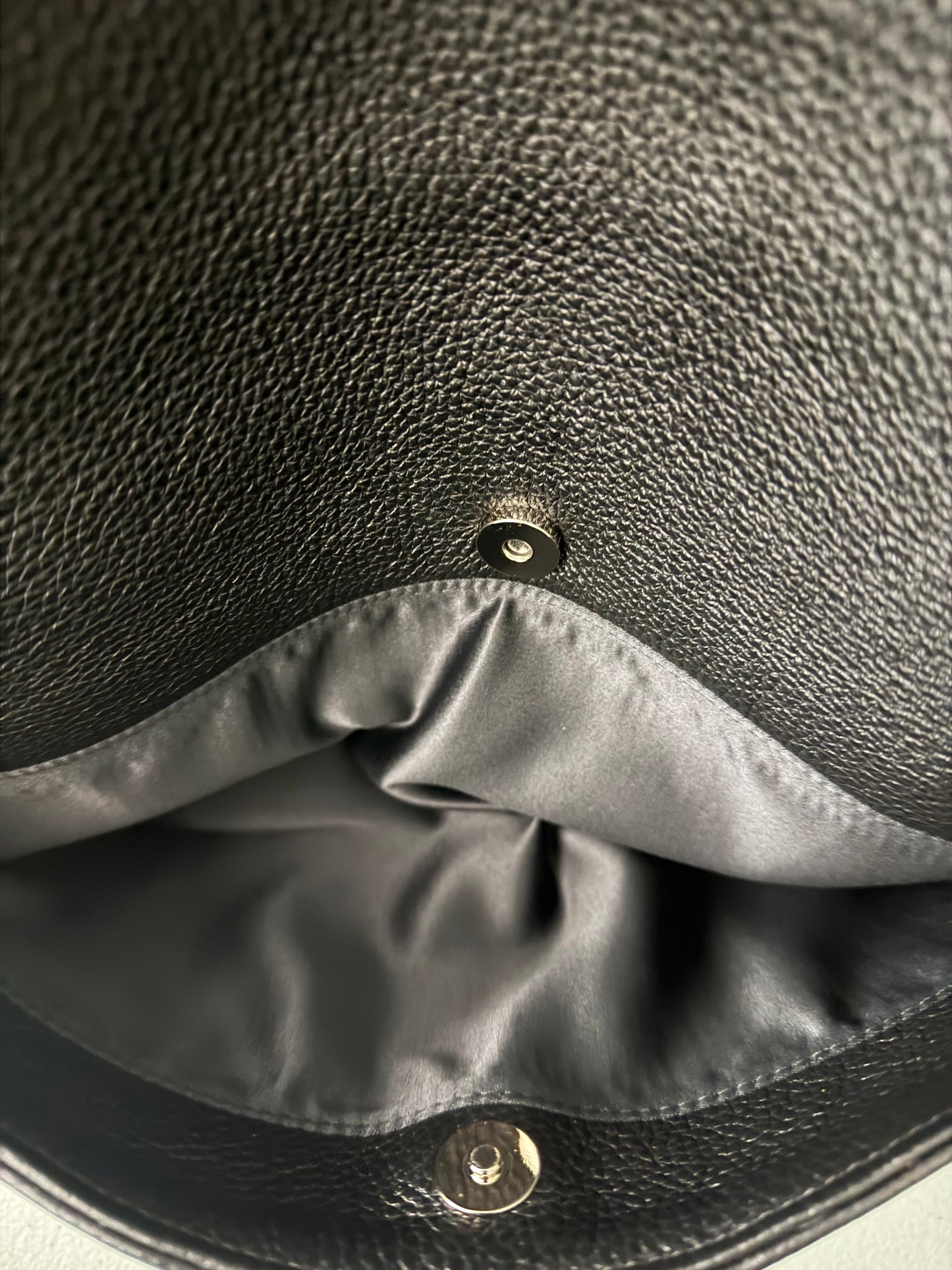 Vanna Luu Black Leather Tote Bag With Removable Locket Strap- USA Made