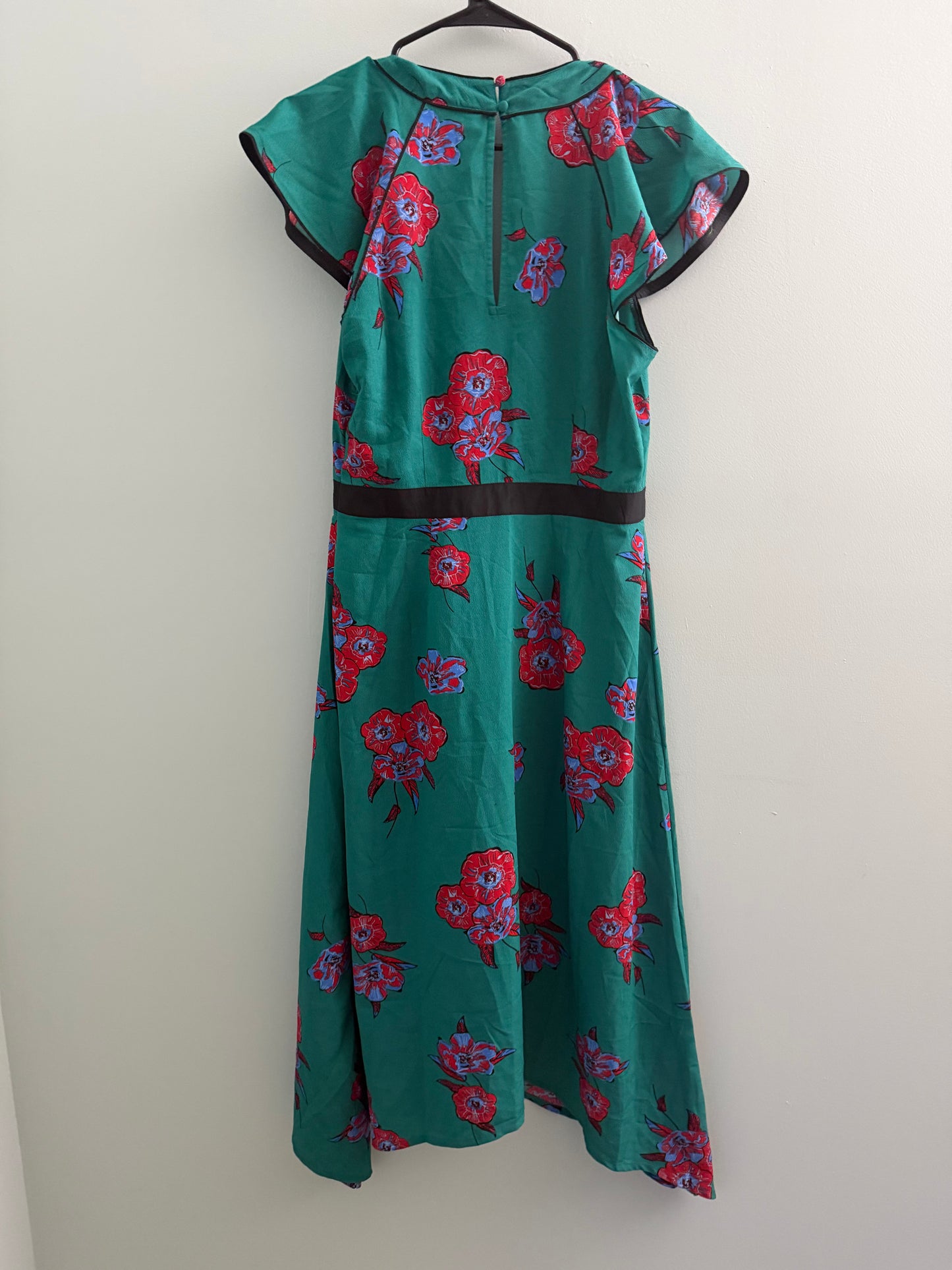 Find Midi Floral Wrap Dress With Tailored Waistband, Asymmetric Hem