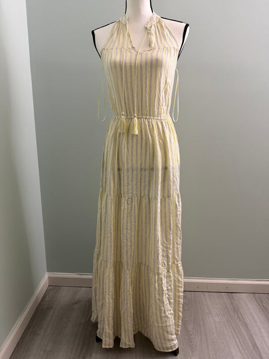 LC Lauren Conrad Yellow Striped Tiered Maxi Dress