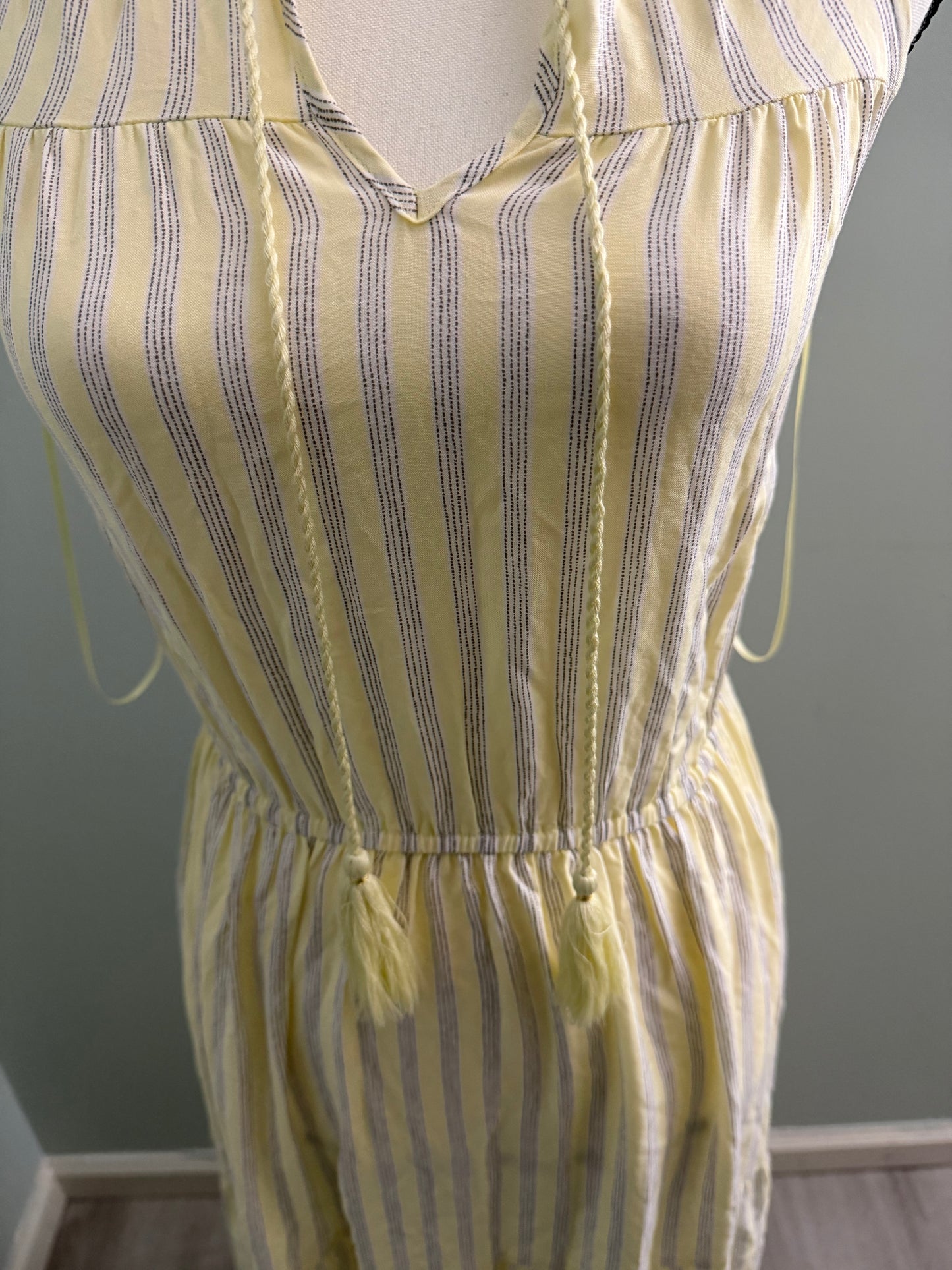 LC Lauren Conrad Yellow Striped Tiered Maxi Dress