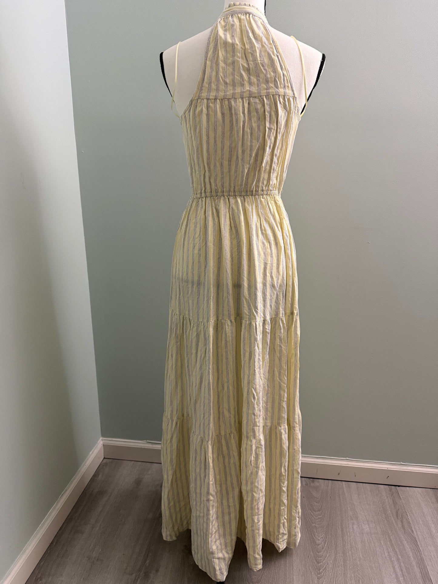 LC Lauren Conrad Yellow Striped Tiered Maxi Dress