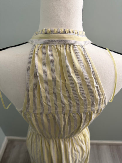 LC Lauren Conrad Yellow Striped Tiered Maxi Dress