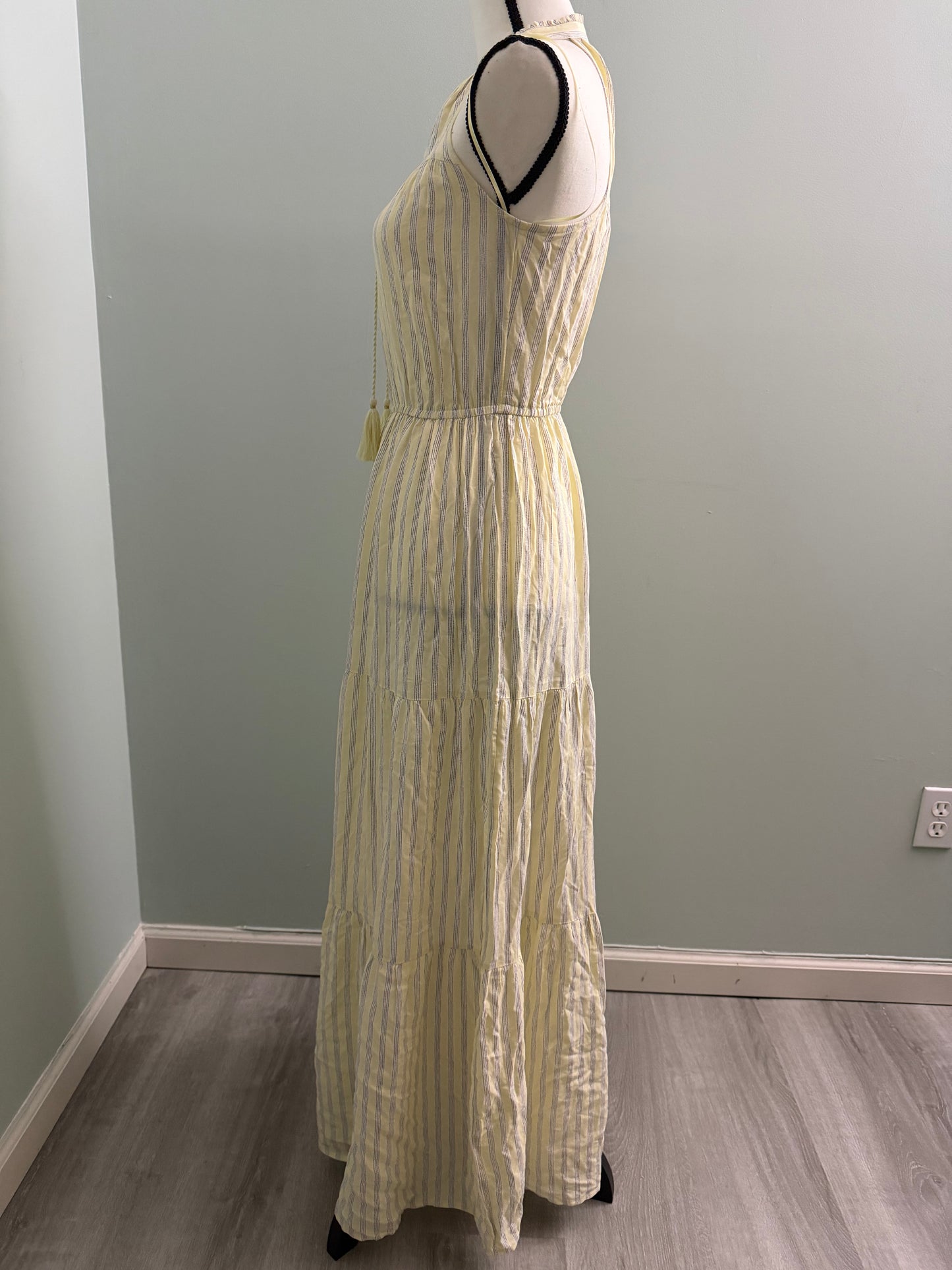 LC Lauren Conrad Yellow Striped Tiered Maxi Dress