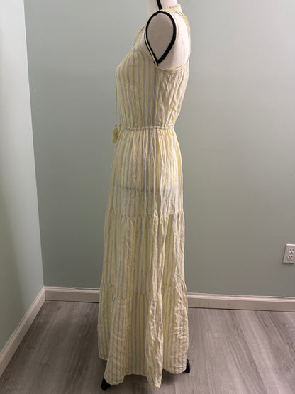 LC Lauren Conrad Yellow Striped Tiered Maxi Dress