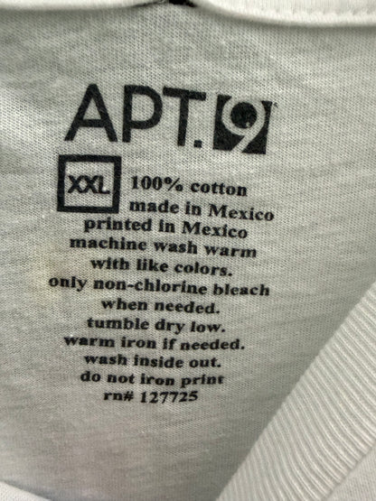 Apt 9 Men's White Graphic Tee Crew Neck Palm Trees Size XXL