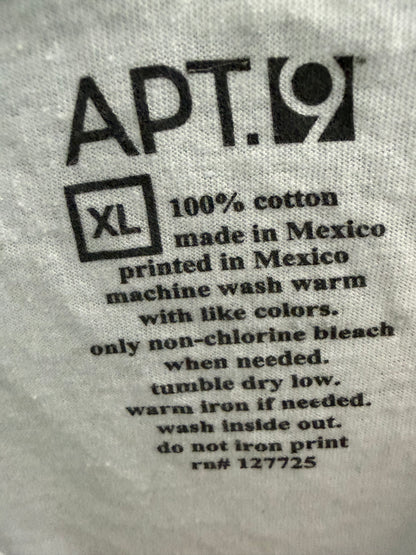 Apt 9 Men's White Graphic Tee Crew Neck Palm Trees Size XL