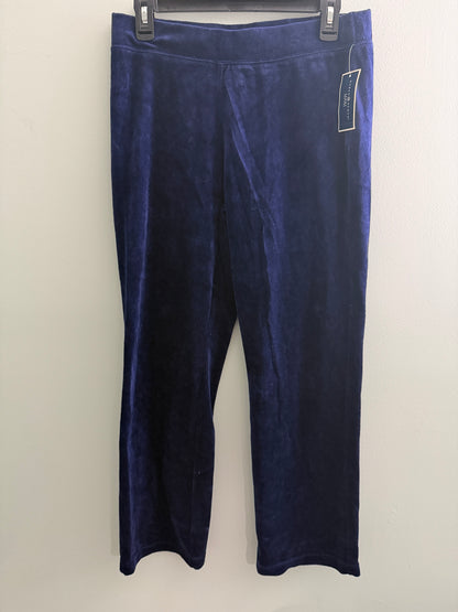 Karen Scott Velour Straight Leg Lounge Pants Royal Blue Petite Size PM