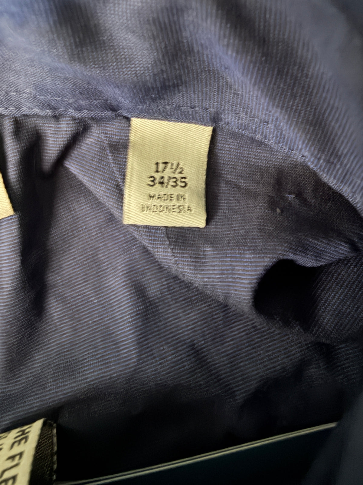 Kenneth Cole Reaction Royal Blue Stretch Shirt 17.5 34/35 Mens