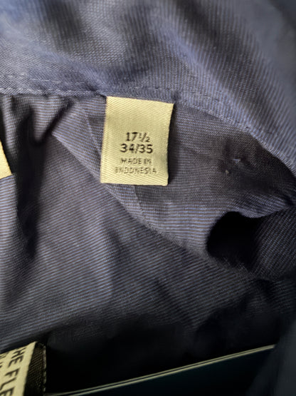 Kenneth Cole Reaction Royal Blue Stretch Shirt 17.5 34/35 Mens