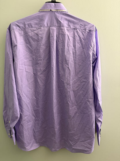 Club Room Dress Shirt Long Sleeve Regular Fit Purple Lavender 17.5
