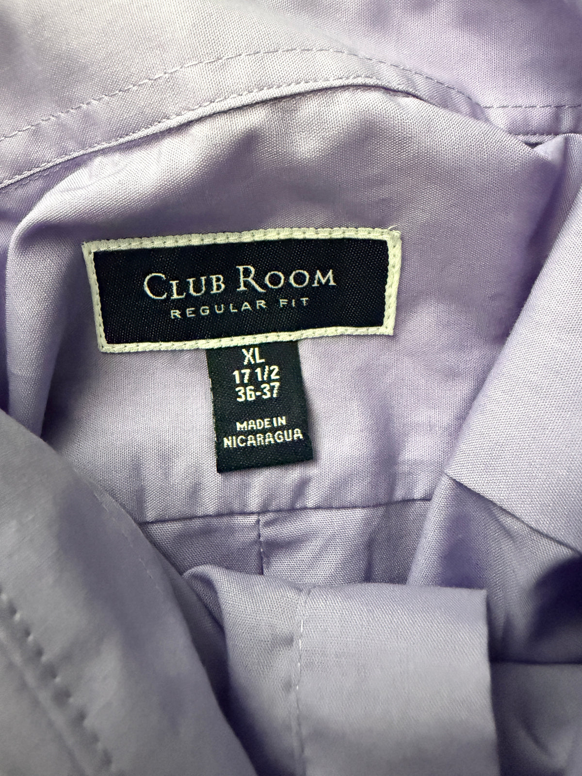 Club Room Dress Shirt Long Sleeve Regular Fit Purple Lavender 17.5