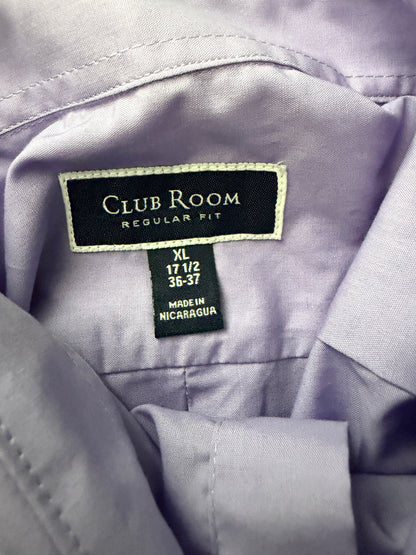 Club Room Dress Shirt Long Sleeve Regular Fit Purple Lavender 17.5