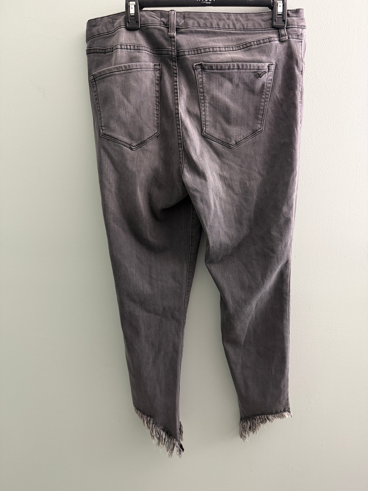 William Rast Gray Perfect Skinny Fringe Hem Jeans Size 32