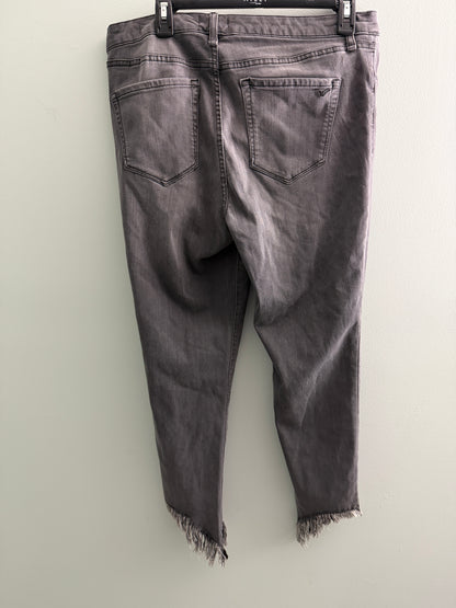William Rast Gray Perfect Skinny Fringe Hem Jeans Size 32