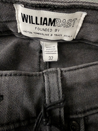 William Rast Gray Perfect Skinny Fringe Hem Jeans Size 32