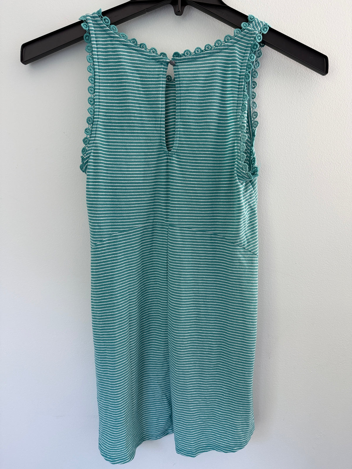 LC Lauren Conrad Green Striped Ruffle Trim Tank Top Women's Size XS