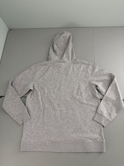 Back view ofa  Brand new gray Men's Kansas City Chiefs Super Bowl LVIII Champions pullover hoodie sweatshirt with front kangaroo pockets