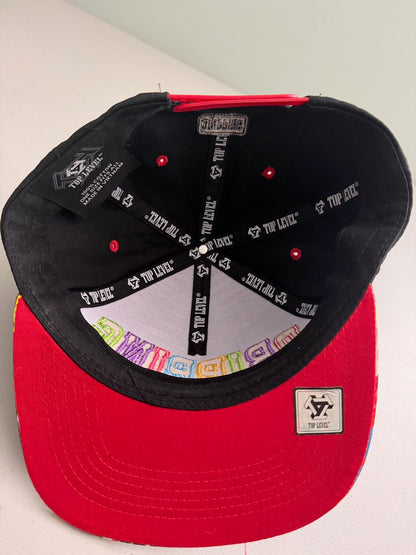 Underneath angle of the Top Level DRIPPING hat showing the under-brim design. 