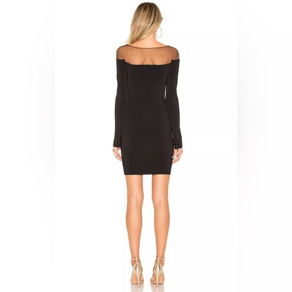 Bailey 44 Full House Illusion Yoke Sweater Dress Black- Medium