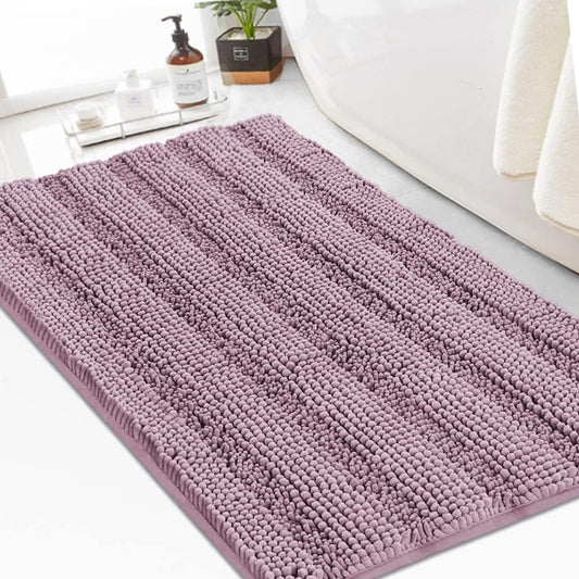 Chenille Bathroom Rugs Set Extra Thick Bath Mat Non-Skid 2 Piece