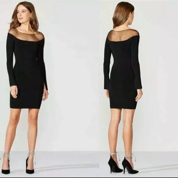 Bailey 44 Full House Illusion Yoke Sweater Dress Black- Medium