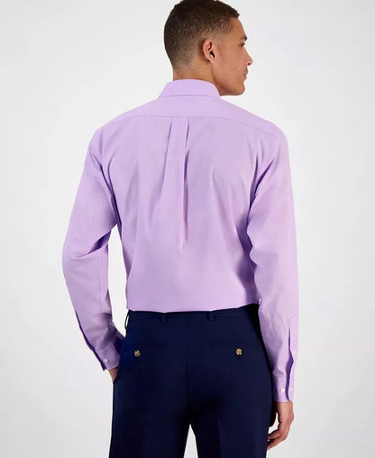 Club Room Men's Regular Fit Purple Lavender Long Sleeve Dress Shirt