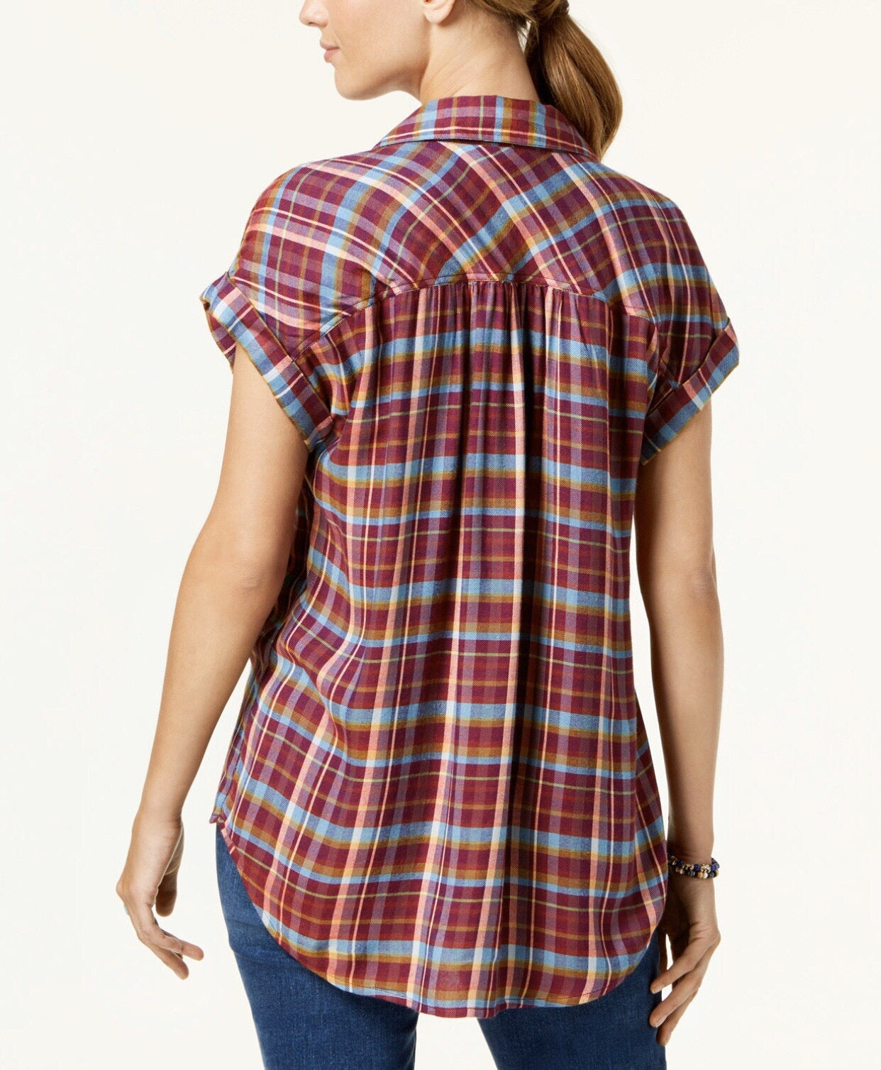 Style & Co Plaid Autumn Retreat Heirloom Checks Work Shirt