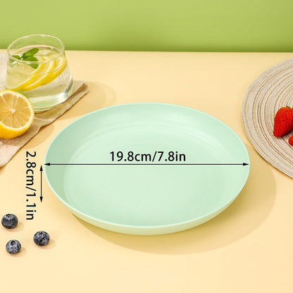 Wheat Straw Plates 7.8" Round Unbreakable Microwave Safe