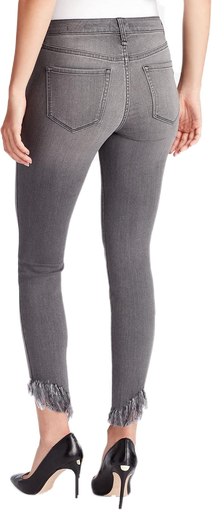 William Rast Stretch Perfect Skinny Jean Ankle Gray Frayed Women's -32
