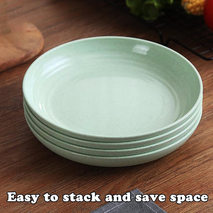 Wheat Straw Plates 7.8" Round Unbreakable Microwave Safe