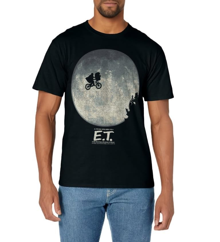 E.T. The Extra Terrestrial Silhouette Logo T-Shirt Flying Bike Scene