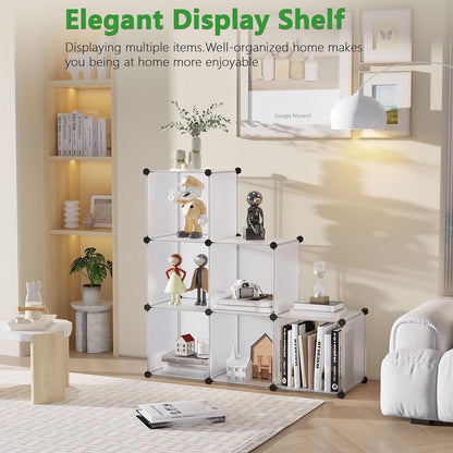 6-Cube Storage Organizer, Stackable Closet, Bookshelf, Clothes, Shoes