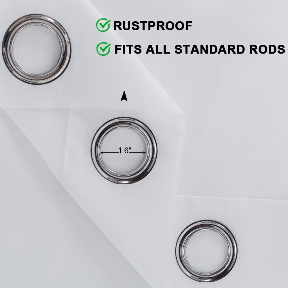 Single Panel Outdoor Indoor Curtains White Sheer Patio 108 Inch Length