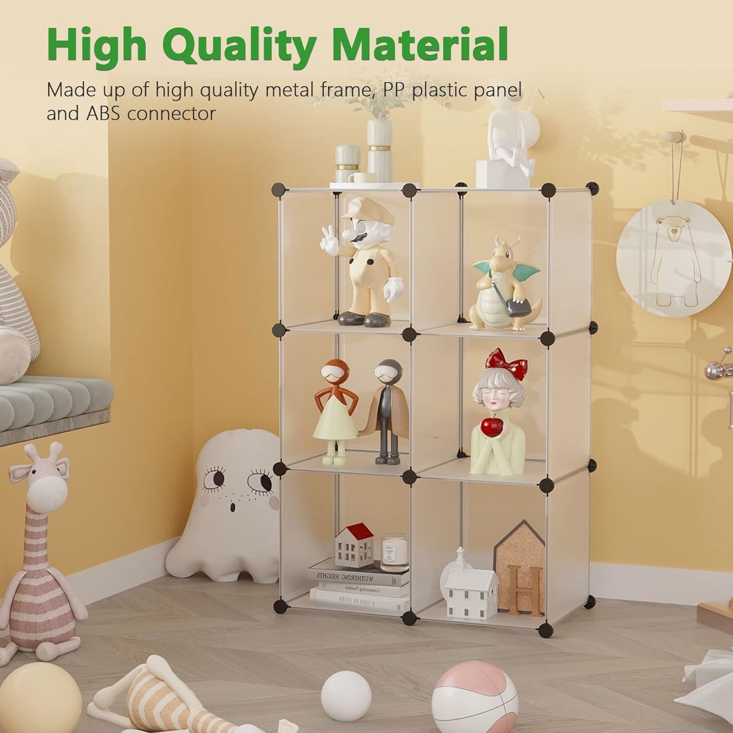 6-Cube Storage Organizer, Stackable Closet, Bookshelf, Clothes, Shoes