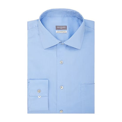 Van Heusen Men's Dress Shirt Regular Fit Flex Collar Stretch Blue