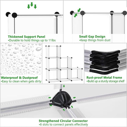 6-Cube Storage Organizer, Stackable Closet, Bookshelf, Clothes, Shoes