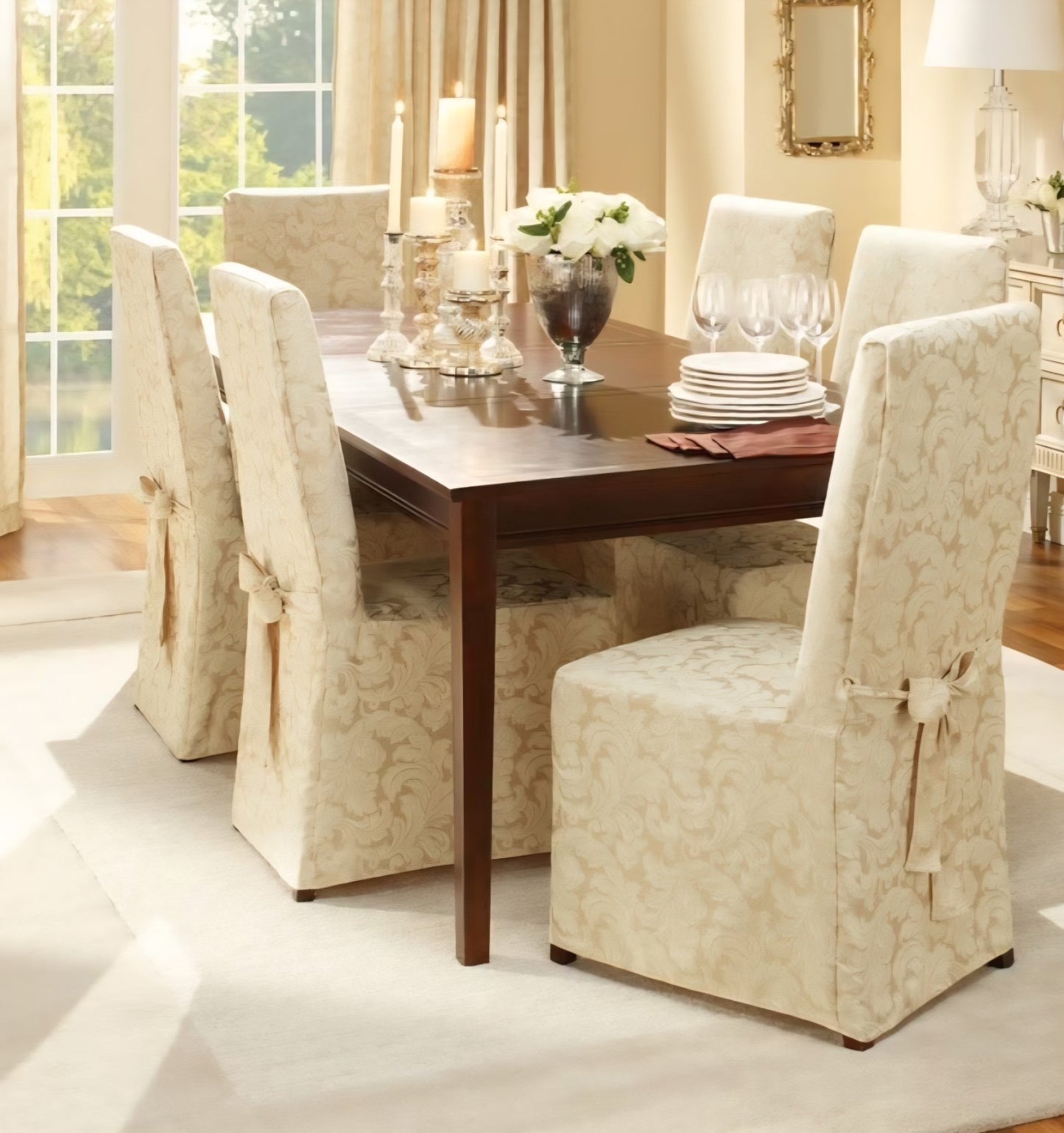 Sure Fit Home Décor Long Dining Chair One Piece Slipcover, Relaxed Fit