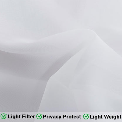 Single Panel Outdoor Indoor Curtains White Sheer Patio 108 Inch Length