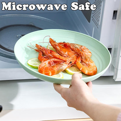 Wheat Straw Plates 7.8" Round Unbreakable Microwave Safe