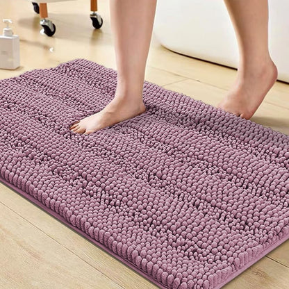 Chenille Bathroom Rugs Set Extra Thick Bath Mat Non-Skid 2 Piece