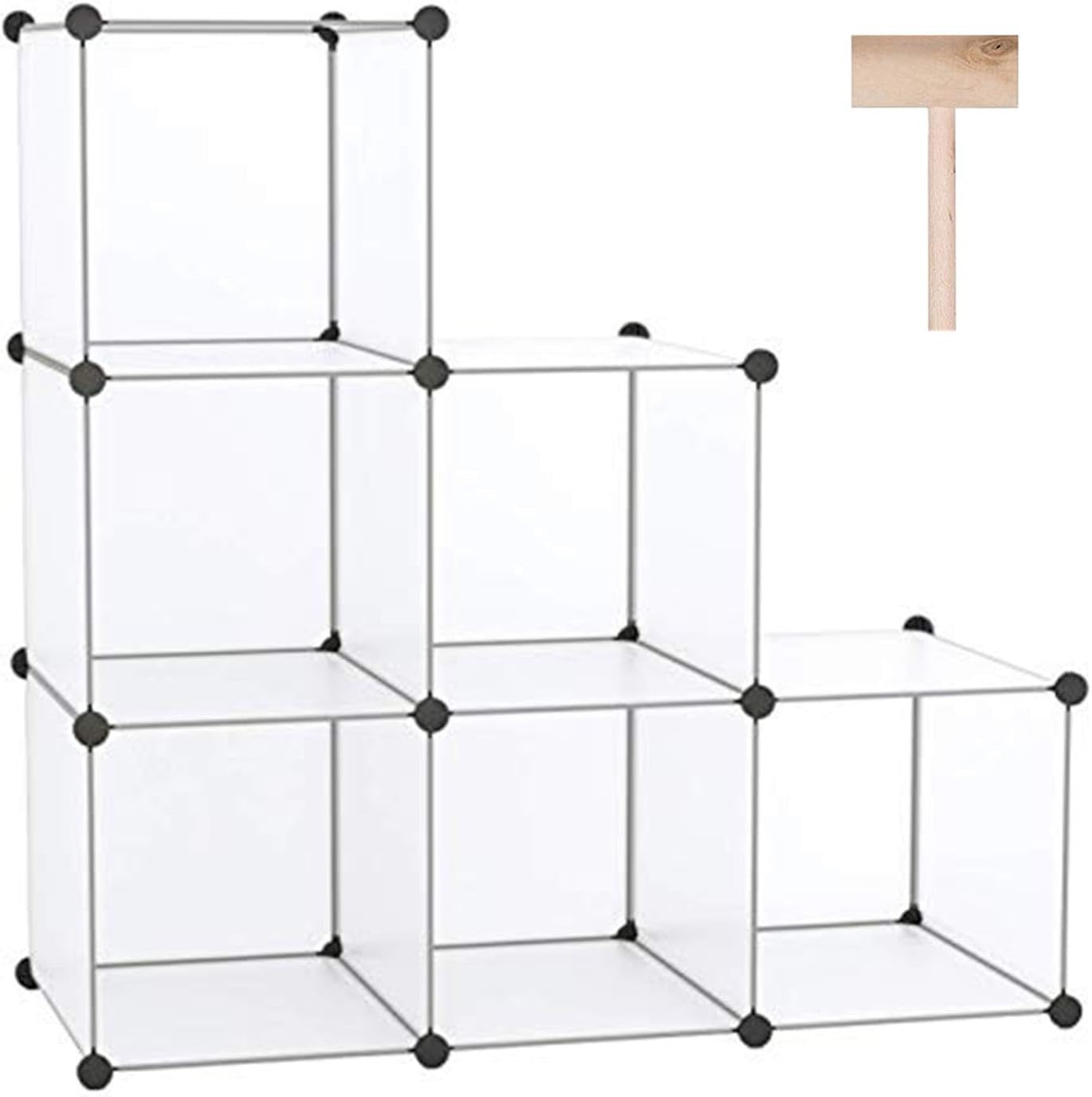 6-Cube Storage Organizer, Stackable Closet, Bookshelf, Clothes, Shoes