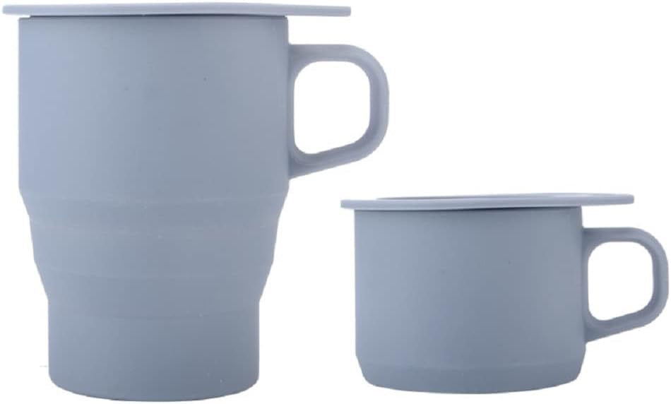 Collapsible Silicone Travel Cup with Lid & Straw for Hot & Cold Drinks