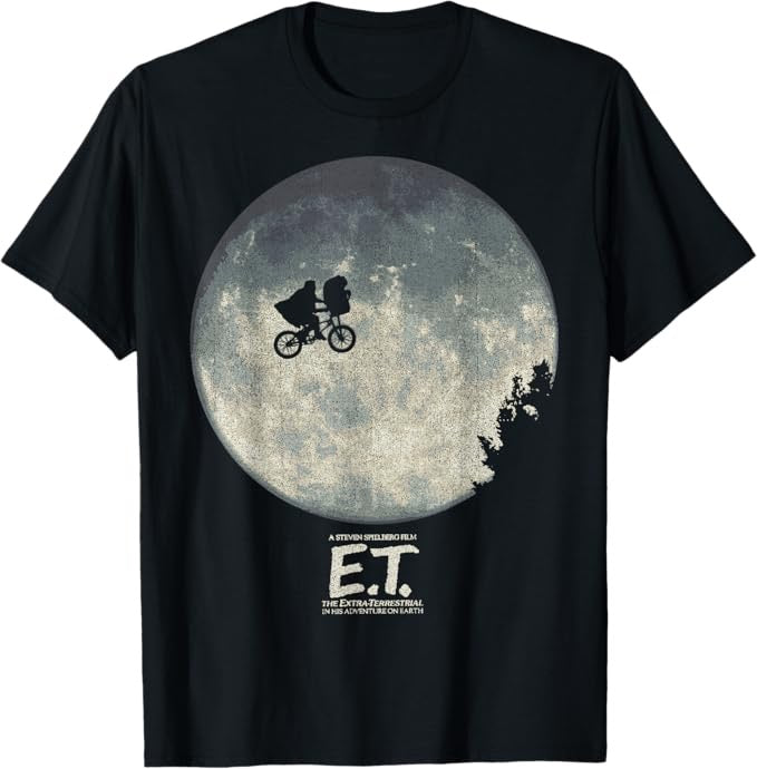 E.T. The Extra Terrestrial Silhouette Logo T-Shirt Flying Bike Scene