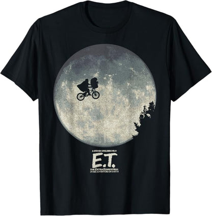 E.T. The Extra Terrestrial Silhouette Logo T-Shirt Flying Bike Scene