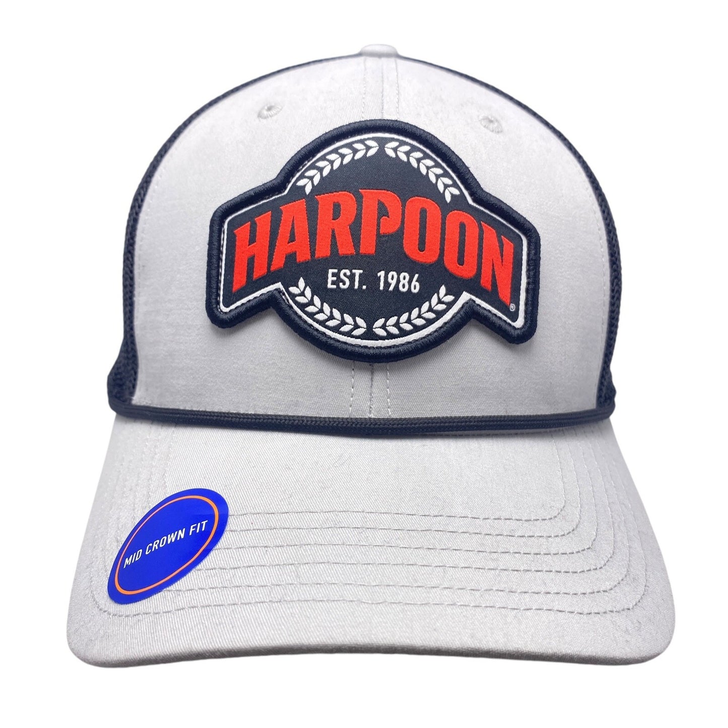 Harpoon Brewery EST. 1986 Mid Crown Fit Snapback Hat Cap Gray