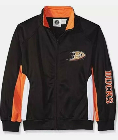 Kids Anaheim Ducks NHL Locker Room Pro Rink Full-Zip Jacket - Black